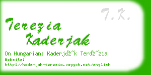 terezia kaderjak business card